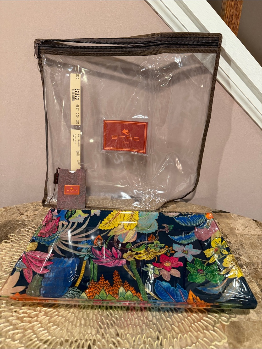 Etro Home Patterned Acrylic Tray 323936517, Made in Italy